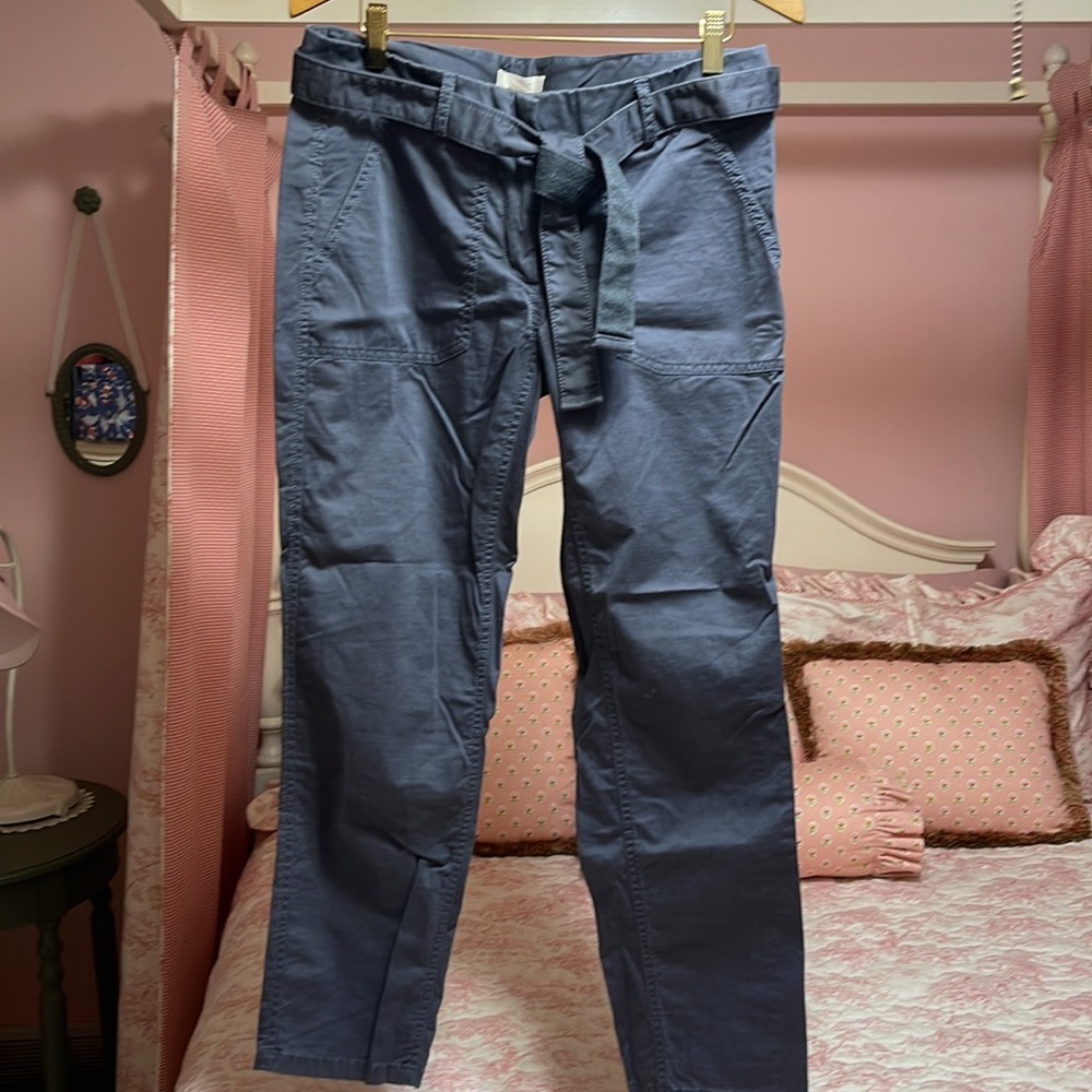 Loft size 4 charcoal lightweight pants with belt